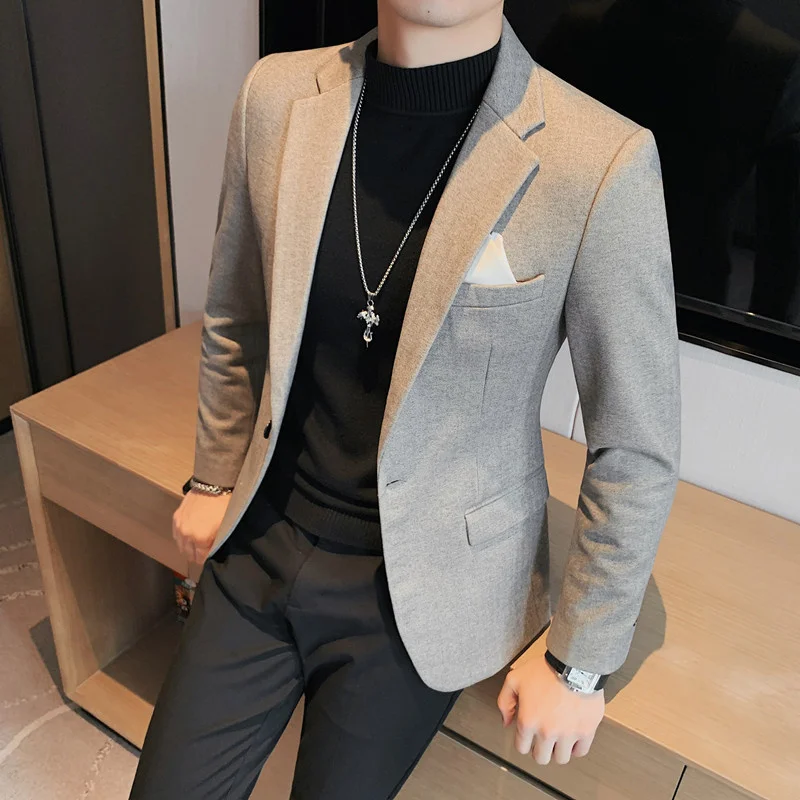 

2023 Single Breasted Tuxedo Business Formal Wear Suits Coats for Men Clothing Slim Fit Casual Blazer Jackets Plus Size 4XL-S