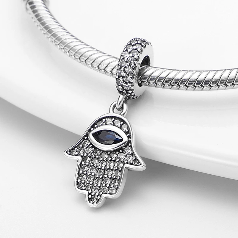 

925 Sterling Silver Zircon Magic Eye Pendant Charm&Bead Fit Original Pandora Bracelet&Bangle Making Fashion Jewelry