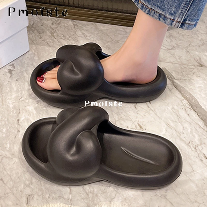 Summer Twine Slippers for Women 2023 New Cute EVA Slippers Comfortable Thick Soled Non-slip House Shoes Bathroom Slippers