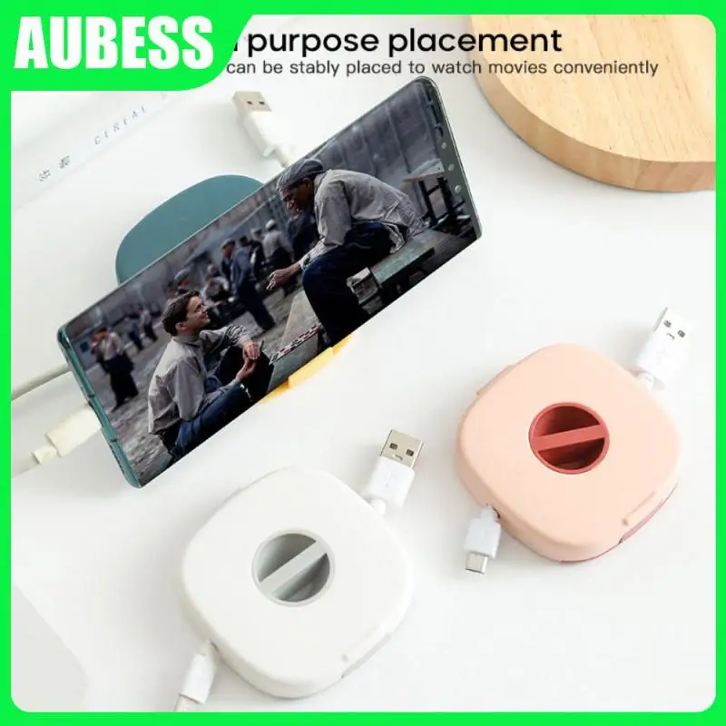 

ABS Data Cable Storage Box Travel Small Portable Multi-function Rotatable Earphone Charging Cable Finishing Box Support Dropship