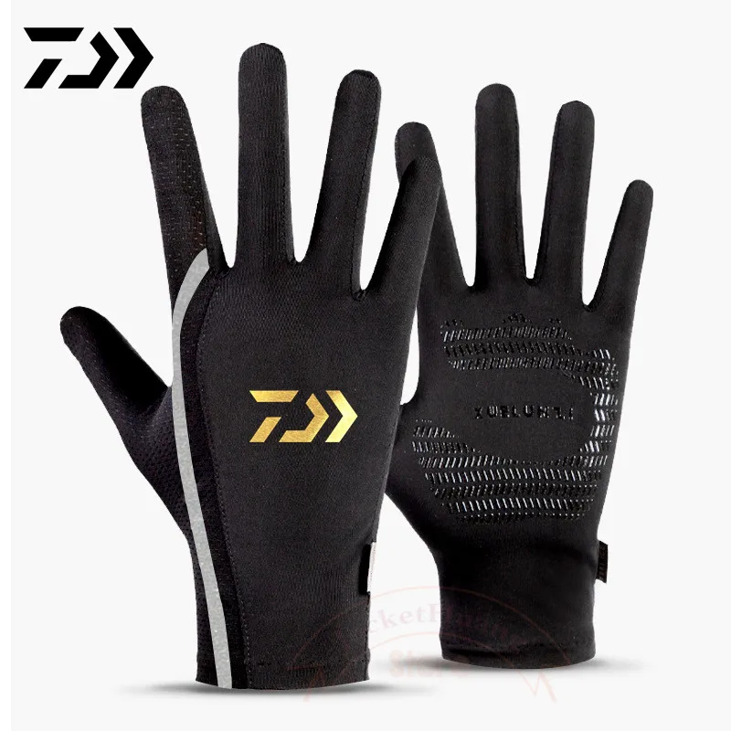 

Летние тонкие мужские велосипедные солнцезащитные и нескользящие перчатки Daiwa 2023, дышащие перчатки для спорта на открытом воздухе, рыболовные перчатки для мужчин