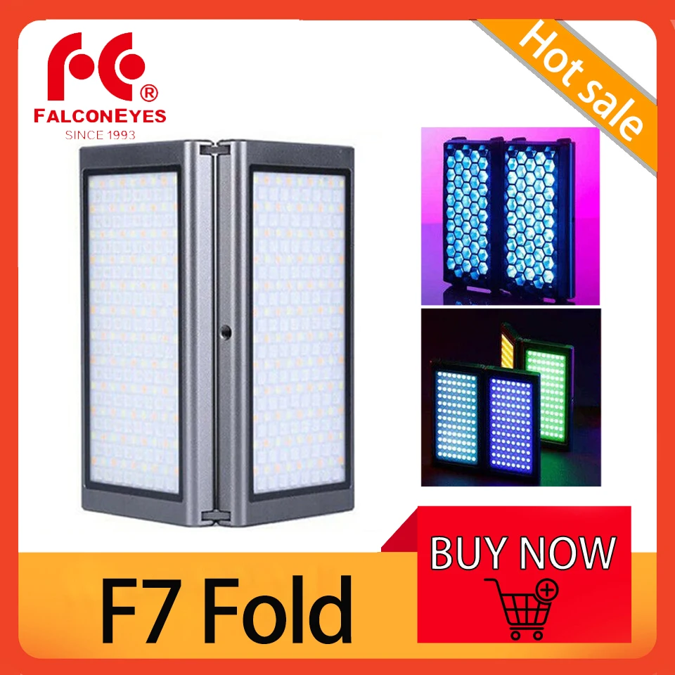 Складная Светодиодная лампа Falcon Eyes F7 24 Вт 2500K - 9000K RGB Мини карманная для видео с