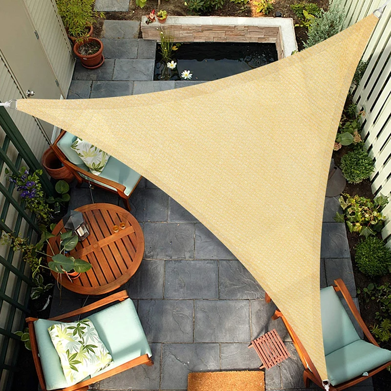 

3.6MBeige Shade Sail 98%UV Block Canopy Tent For Outdoor Facility&Activities Patio Garden Backyard Awning Sun Shelter