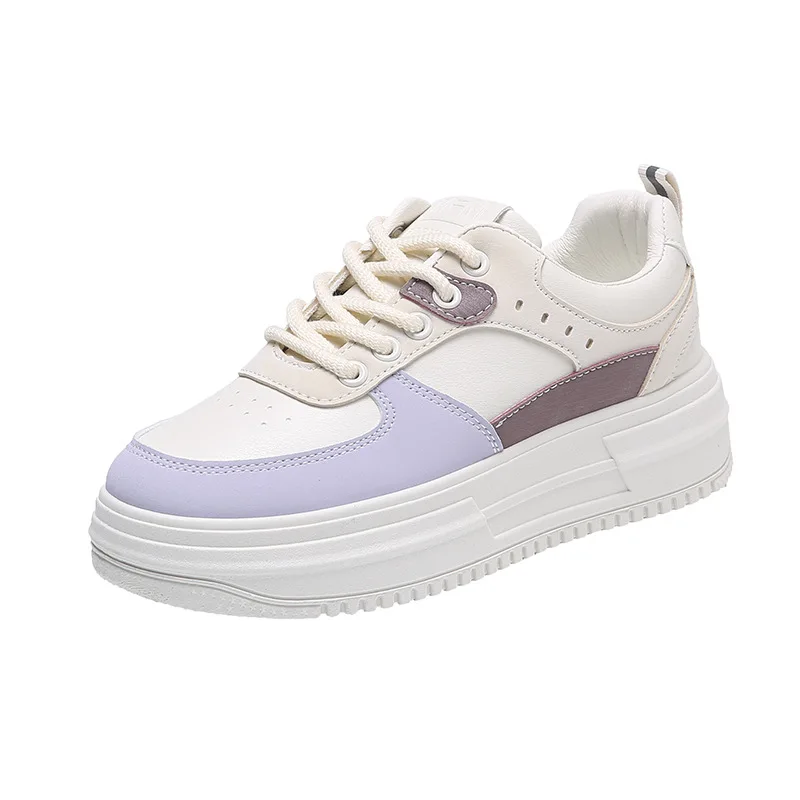 2022 New Fashion Sneakers Women Platform Shoes Color Fashion White Shoes Breathable Lace-Up Casual Running Shoes Female Sneakers