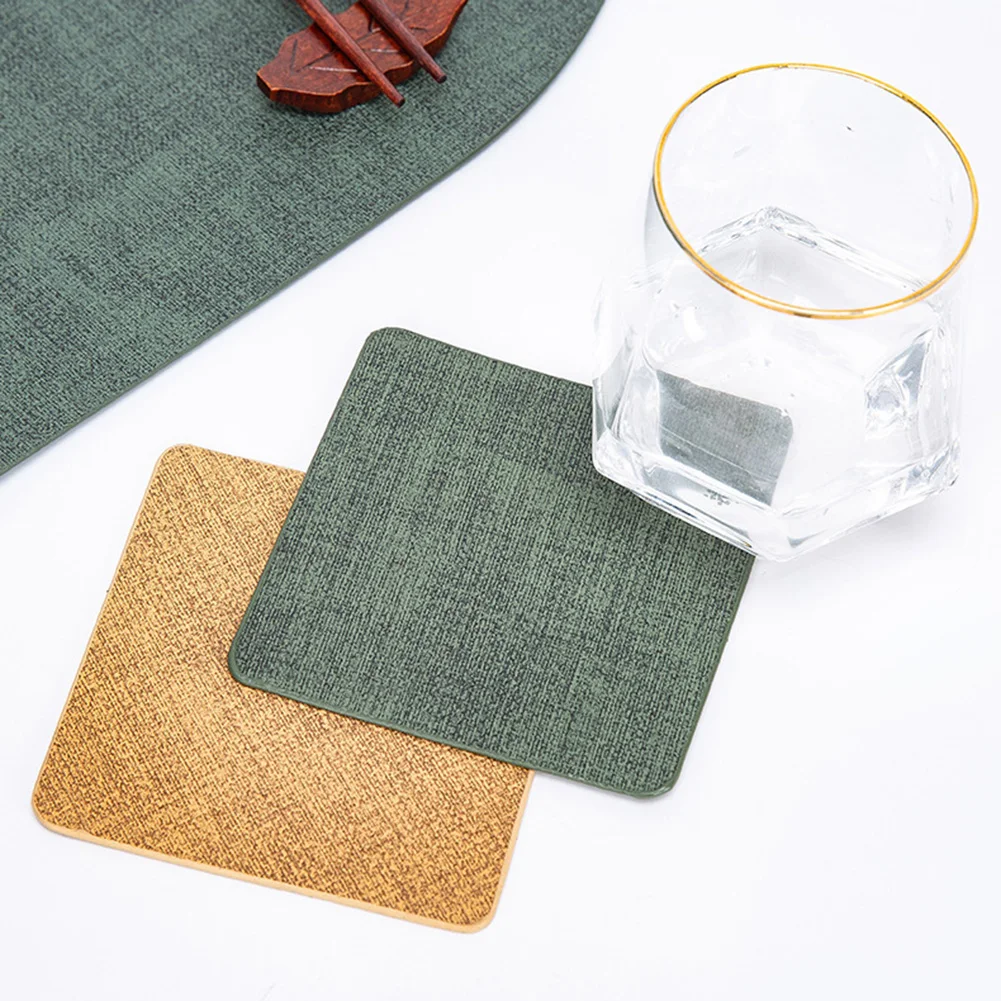 

1PC Hot Sale PU Leather Coaster Drink Coffee Cup Mat Easy To Clean Placemats Round Tea Pad Table Pad Holder