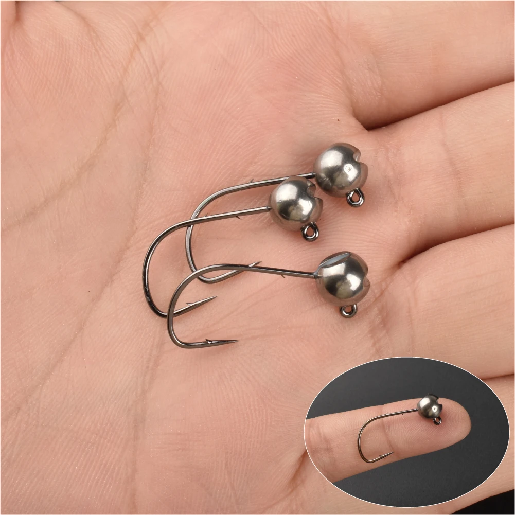 MUUNN 20PCS  1g/1.5g/2g/2.5g/3g Tungsten Jig Head Rockfish Lure MANTIS AJING Soft  Fishing Ajing Hooks Double barbs Hook For
