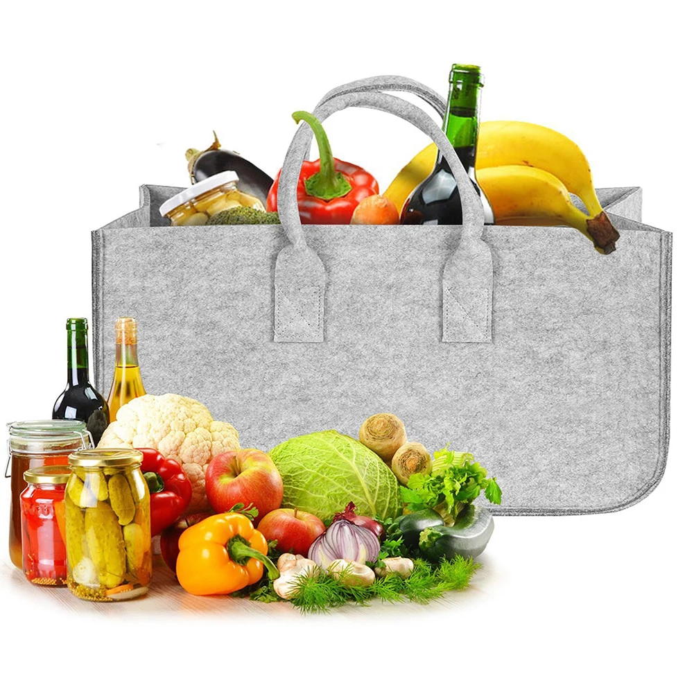 

Handbag Shopping Firewood Basket Felt Bag Log Wood Holder Newspaper Storage Pocket Large Capacity Stalls