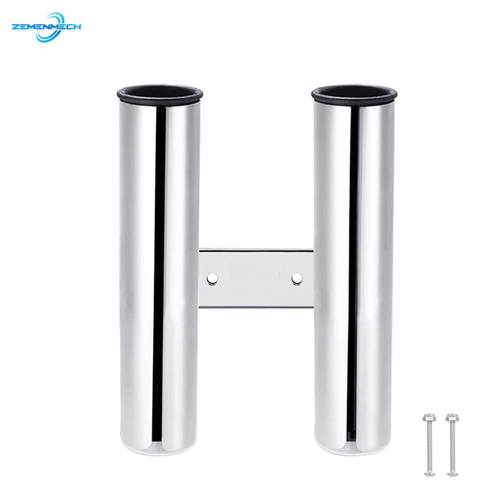 

316 Stainless Steel 2 Tubes Link Boat Fishing Rod Rack Holder Pole Tube Mount Socket Marine Fishing Kayak Yacht Accessories Hot
