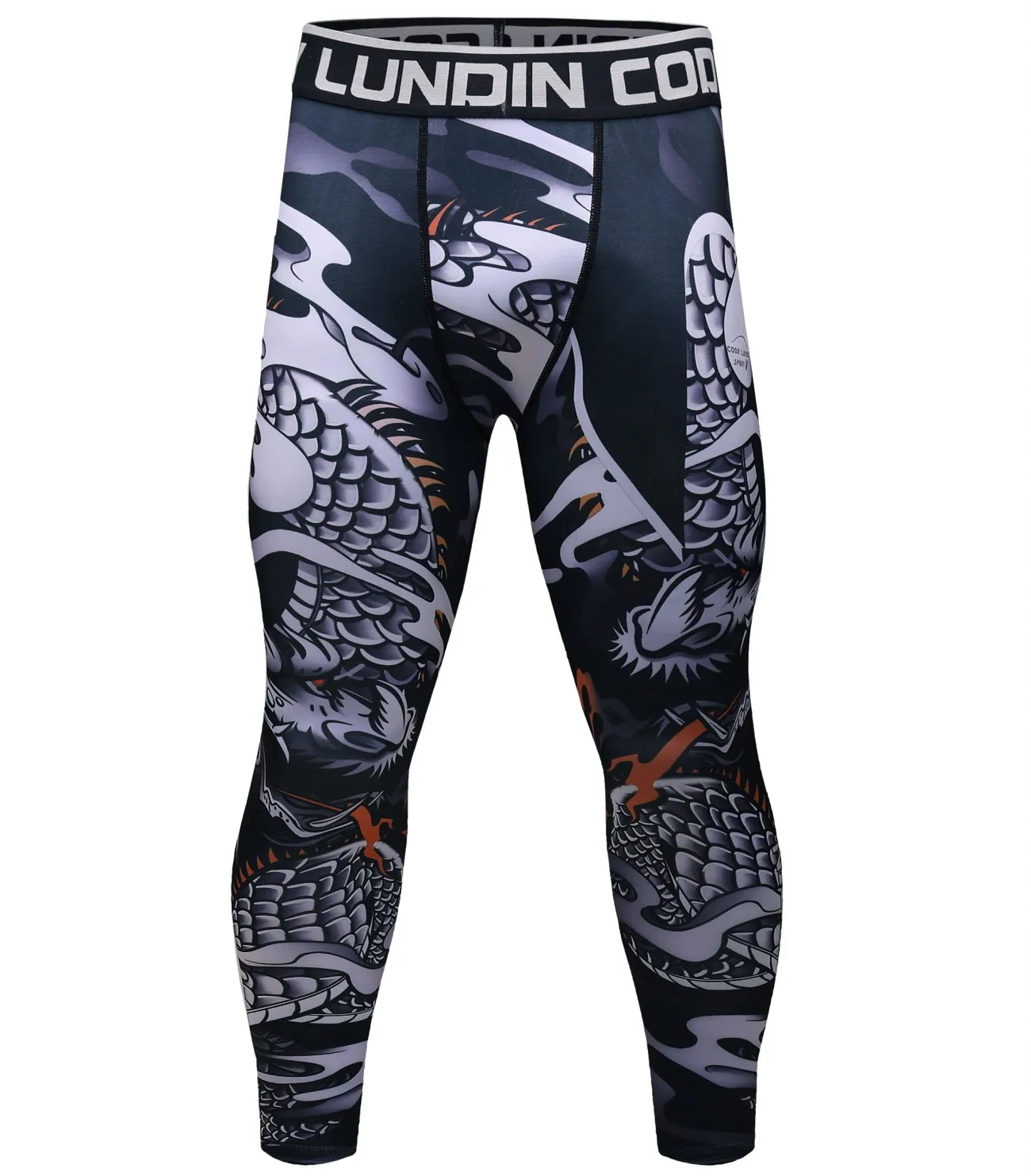

Men's Compression Elastic Tight Leggings Breathable Comfortable Pants Sport Fitness Running Training Printing Pants（074）