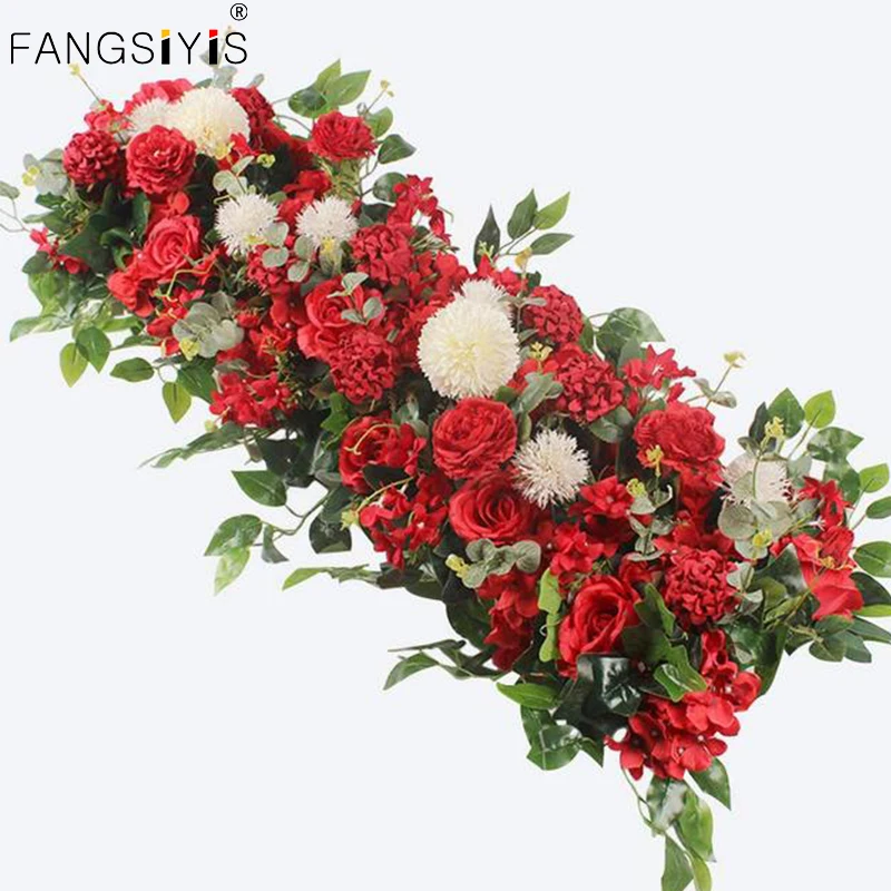 

50-100cm Wedding Flower Row Wall Arrangement Supplies Decor For Party Wedding Arch Backdrop Road Cited Flower Rose Peony Flowers