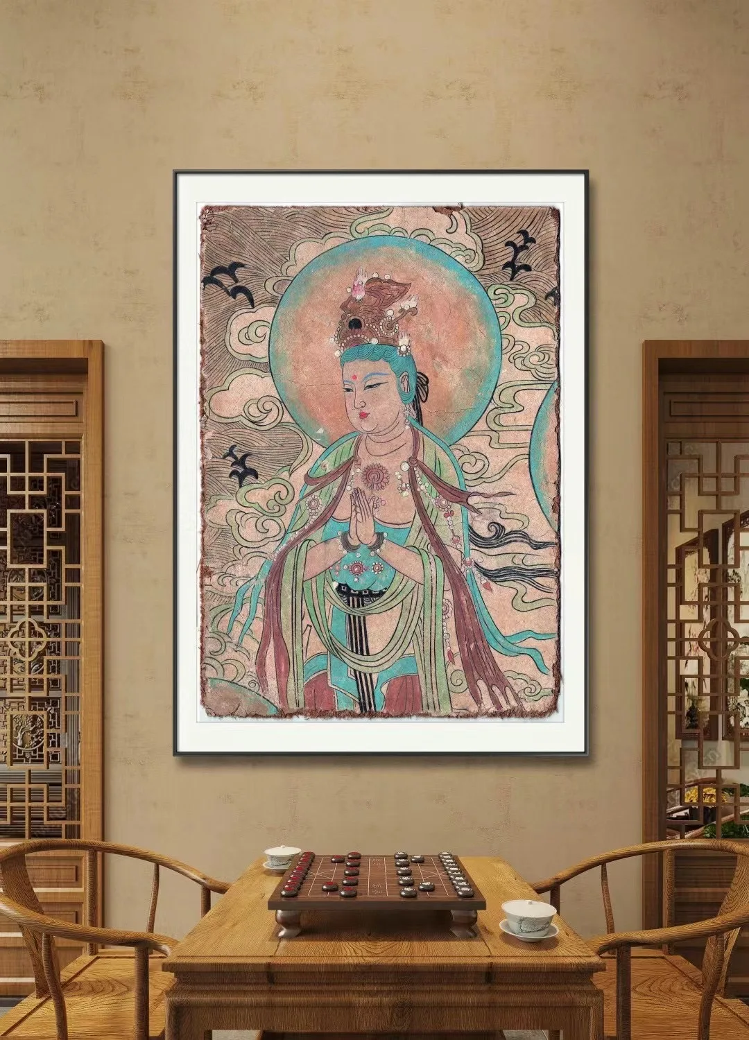 

Dunhuang frescoes Bodhisattva Copy of ancient Chinese Cultural Relic Painting art poster canvas wall decor