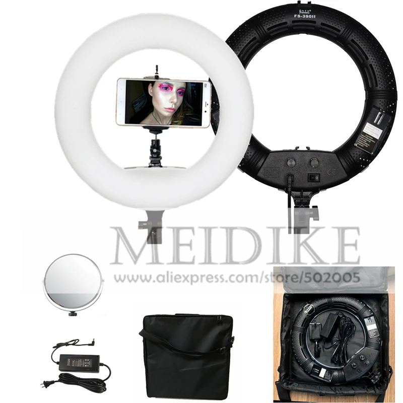 

Регулируемая кольцевая мини-лампа Yidoblo FS-390II Bi-color, светодиодное освещение для макияжа, 38 Вт, 192 светодиодов + сумка