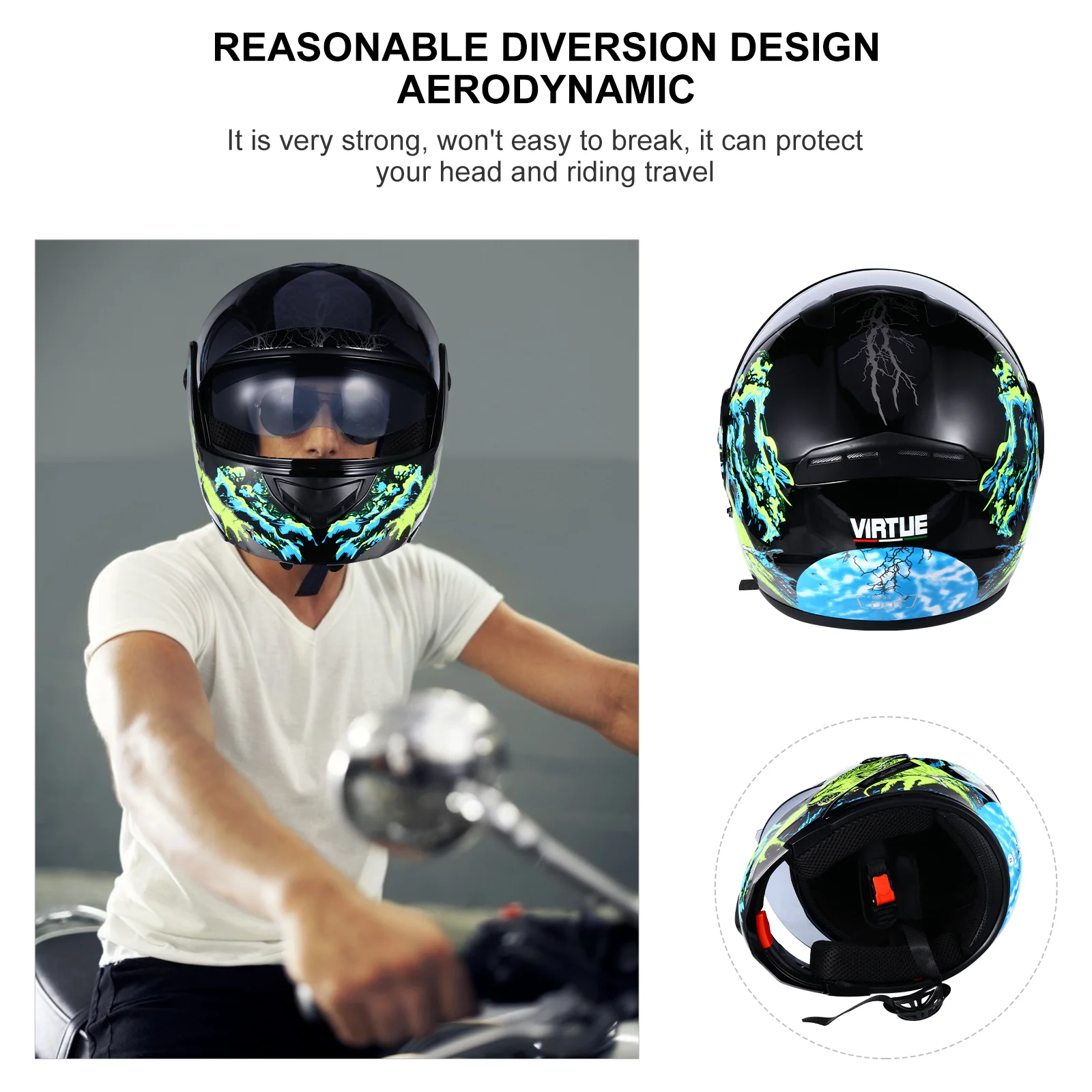 

Cycling Face Head Protector Motocycle Four Seasons Full Safety PC Outdoor Sports