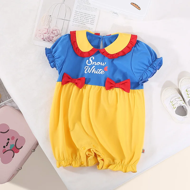 

Baby onesie summer 2022 new princess style romper casual lapel newborn romper baby clothes