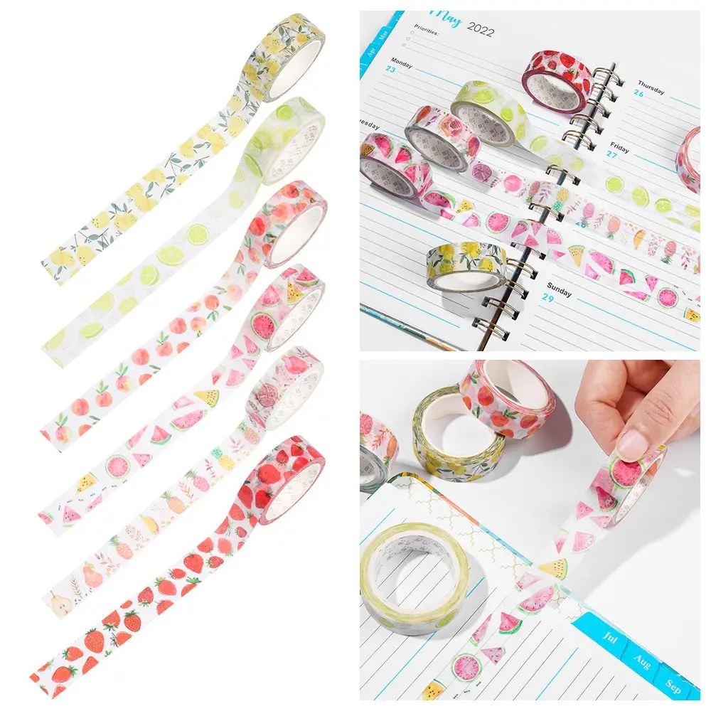 

Cute Making Paper Scrapbooking Sticker Decoration Tape Office Adhesive Tape DIY Decor Washi Tape Cartoon Fruits