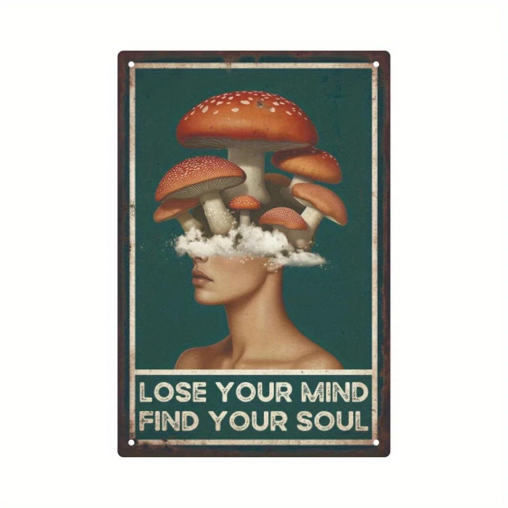 

Woman Mushroom Metal Tin Sign Vintage Plaque Decor Wall Art, Wall Decor, Room Decor, Home Decor, Restaurant Decor