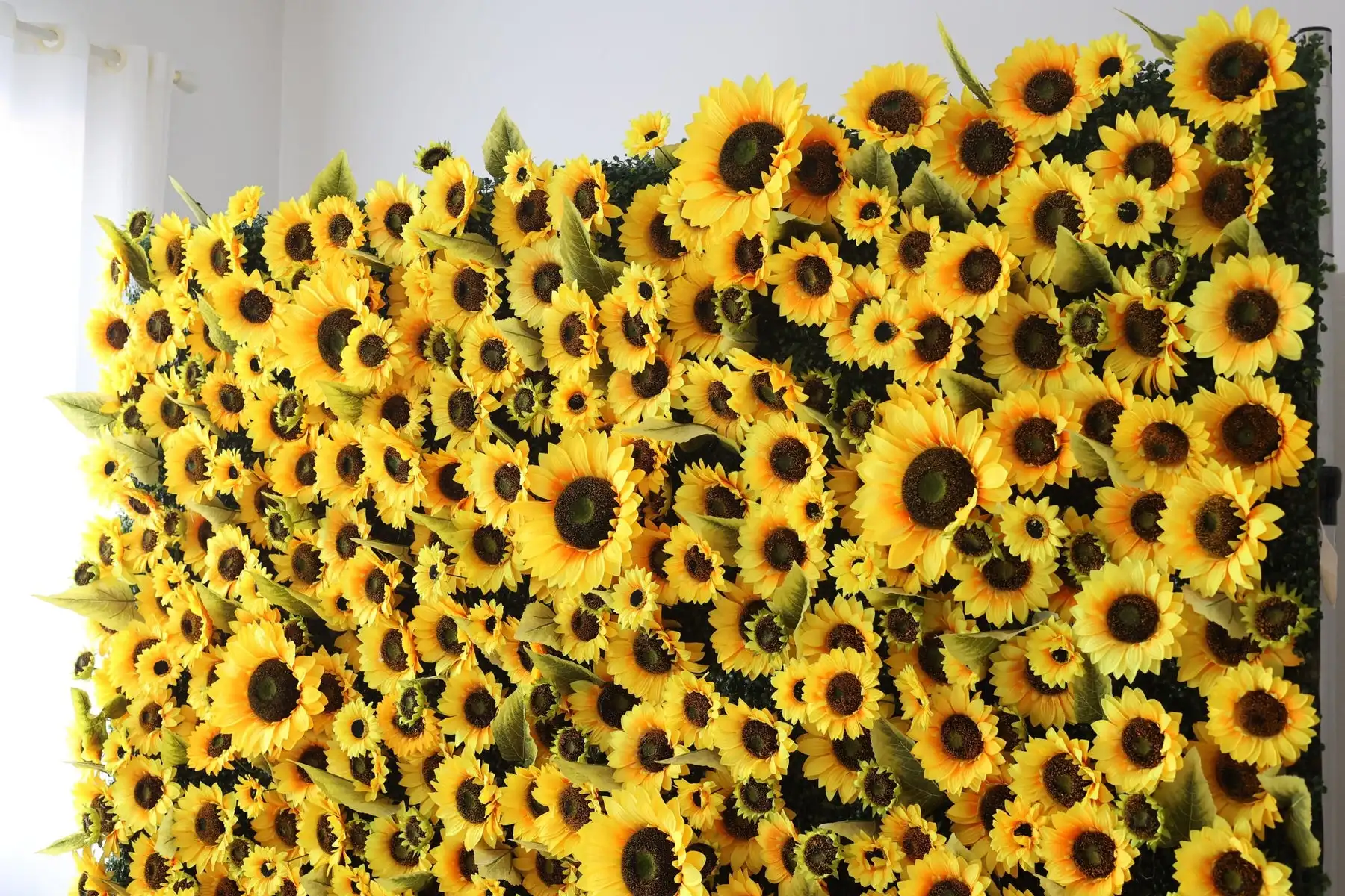 luksusowy żółty słonecznik 3D sztuczna roślina ściana z tkaniny na zewnątrz tło ślubne urodzinowe dekoracyjne rekwizyty