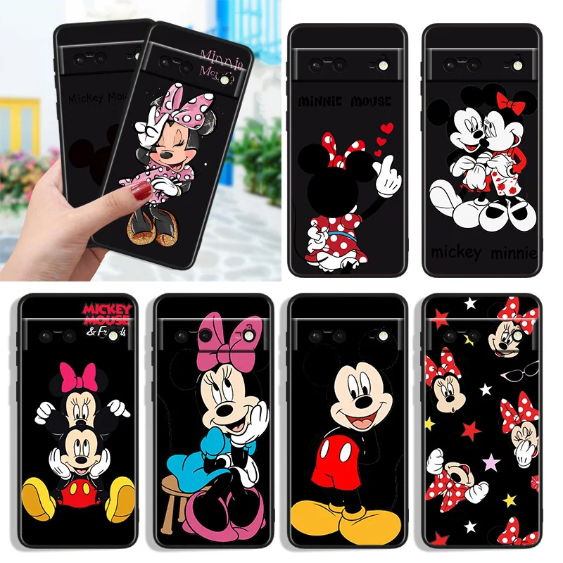 

Mickey Minnie Mouse Shockproof Cover for Google Pixel 7 6a 6 Pro 5 4 4A XL 5G Black Phone Case Shell Soft Fundas Capa
