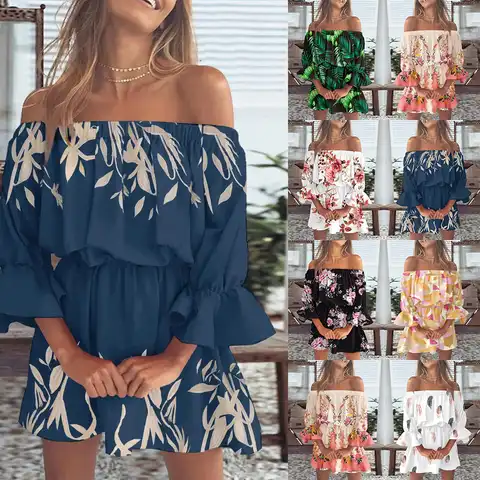 2022 Sexy Fashion One Shoulder Print Dress Women Women Clothing