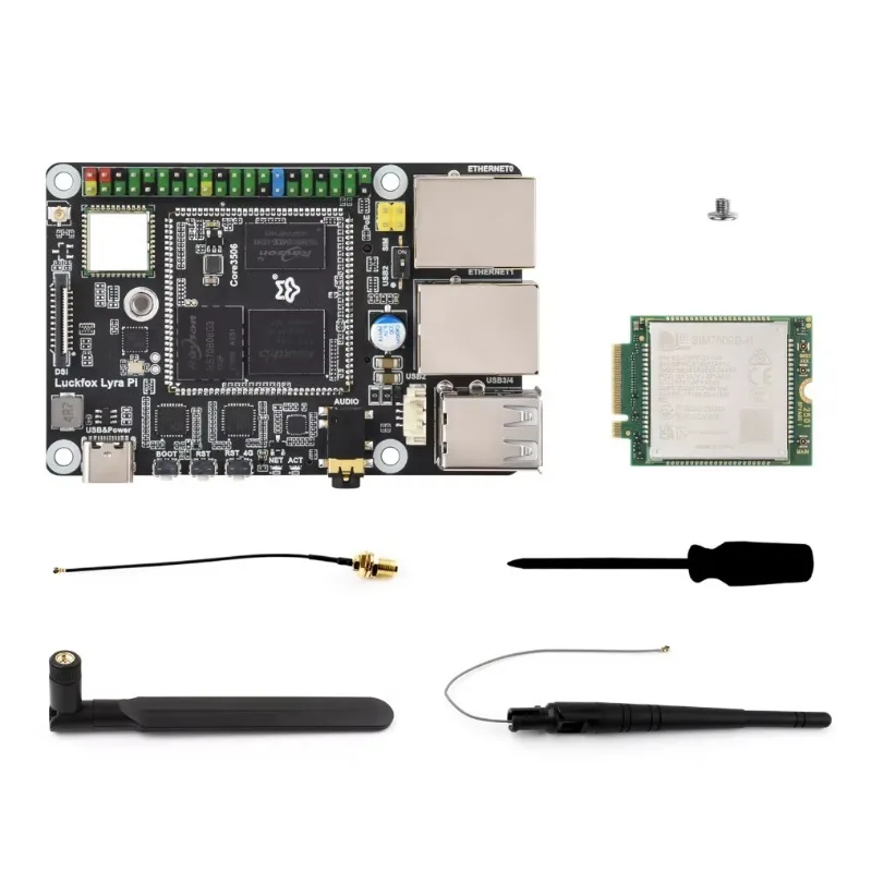 Фото DroMaLuckfox Lyra Pi Linux SBC - Трехъядерный процессор A7, Wi-Fi 6/BT5.2, MIPI DSI, поддержка 4G LTE, Rockchip Matrix IO, опция EMMC/MicroSD. №4