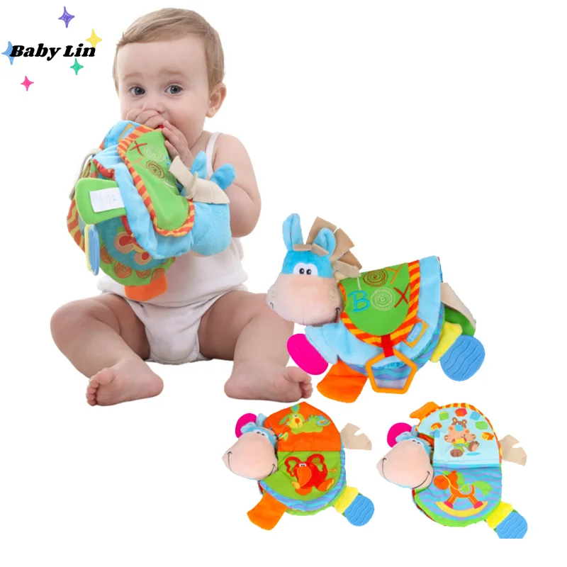 

Cloth Books Rattles Teeth Toys Cute Donkey Animal Infant Educational Stroller New Born Baby Book for 0-12 Months Baby Gift 2023