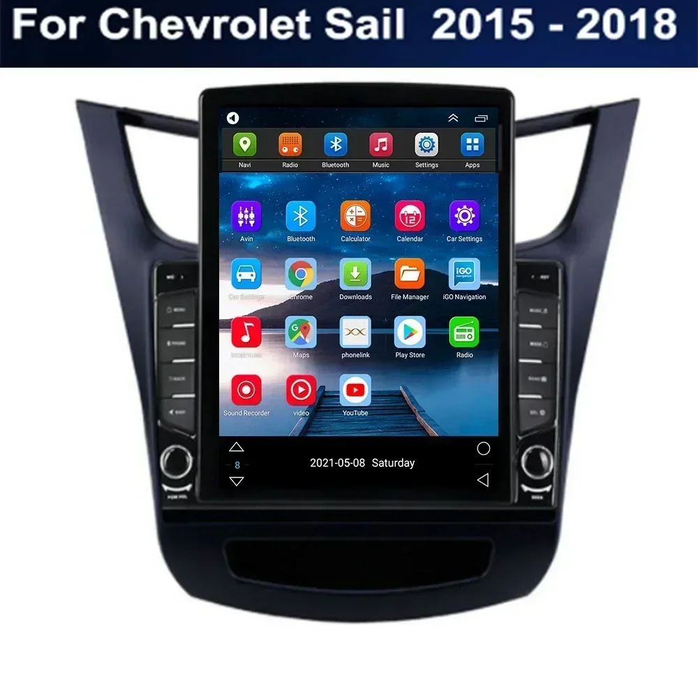 Для Tesla Style 2Din Android 13 Автомобильный радиоприемник для Chevrolet Sail 2015-2035 Мультимедийный