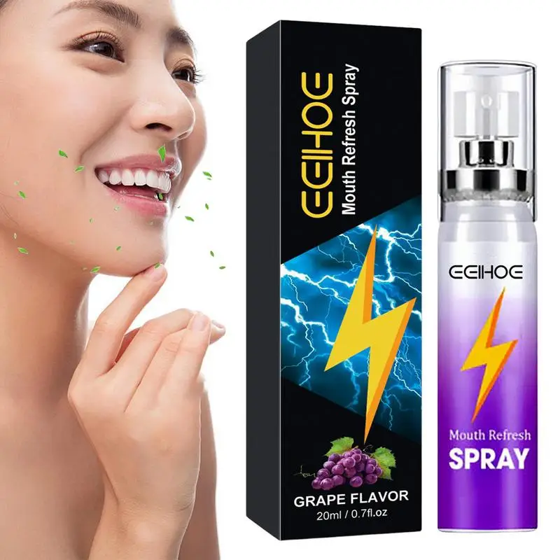 

20ML Breath Freshener Spray Lemon Grape Mint Flavor Artifact Female Male Portable Breath Kiss Mouth Spray Cleaning Spray