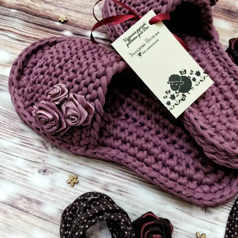 Трикотажная пряжа Бисквит цвет Черничный мусс длина 100м. 100% хлопок | Дом и сад