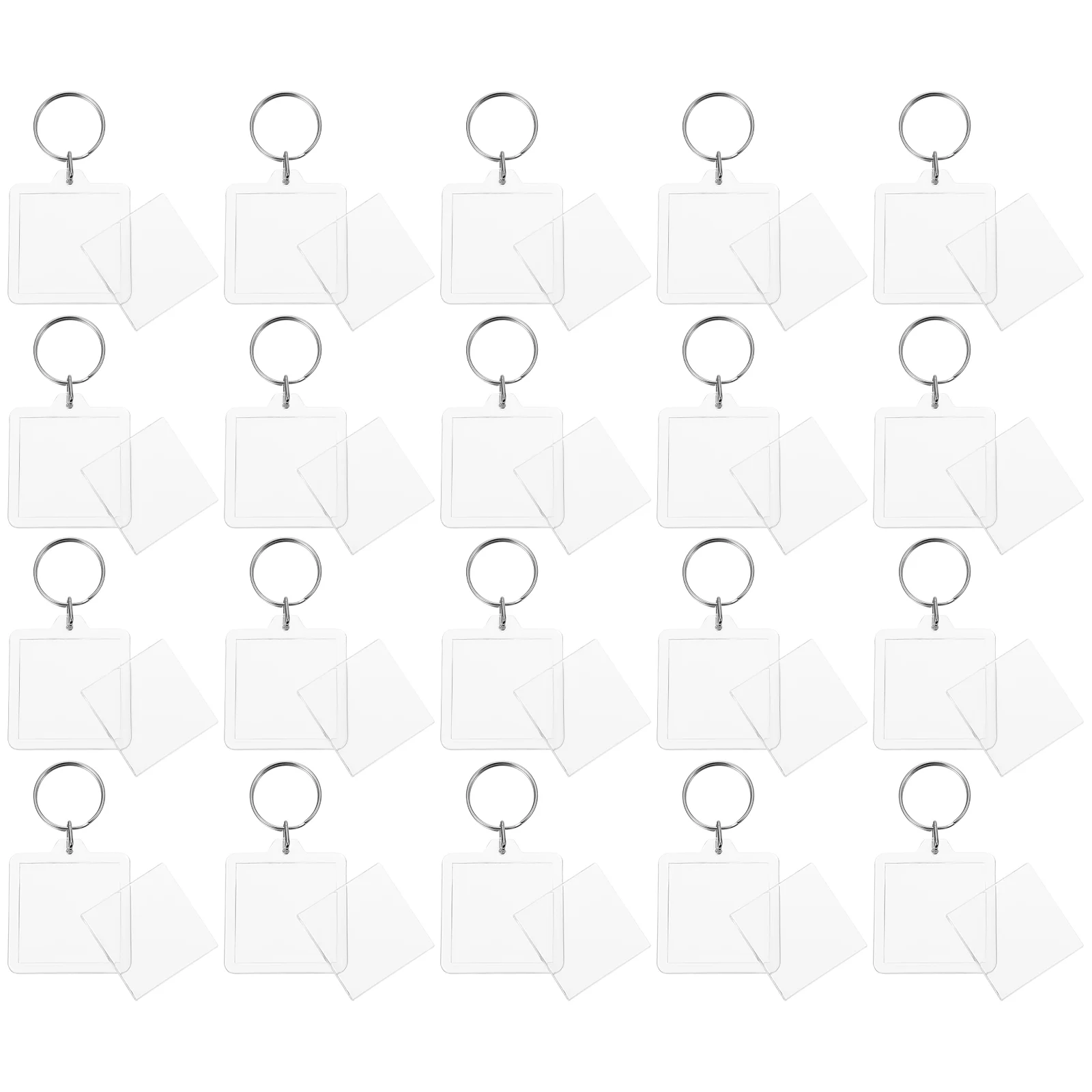 

20pcs Blank Key Chain Acrylic Key Chain Photo Frame Scenic Area Souvenir