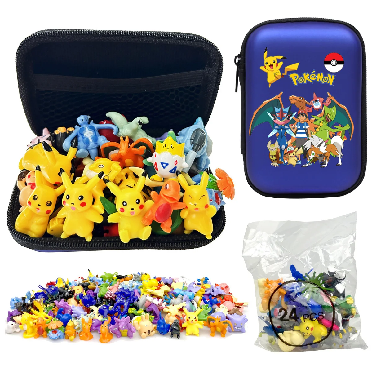 

Pokemon Figures Toy Set 24pcs 1 Bag 2-3cm Bulk Anime Mini Doll Lot Pikachu Figurine Small Pocket Monster Birthday Gift