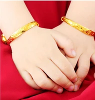 anglang 2pcslot classical smooth lucky baby newbaby gold color kids adjustable bangle bracelet best children gifts