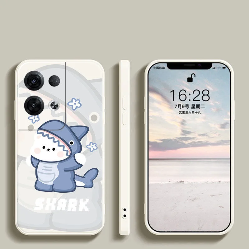 

For OPPO Reno8 Reno 8 Mobile Phone Shell Straight Edge Liquid Silicone Case Cover Camera Lens All-inclusive Anti-fall Soft Shell