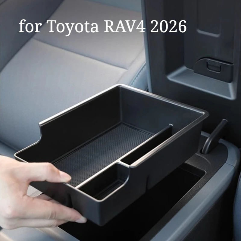 Фото Для Toyota RAV4 2026: Скрытый органайзер-лоток для подлокотника, вставка в центральную консоль, детали для модернизации интерьера №1