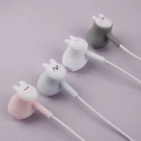 cute cartoon earphone wired with built in microphone 3 5mm in ear wired headset kawaii headphone with bag gift for students