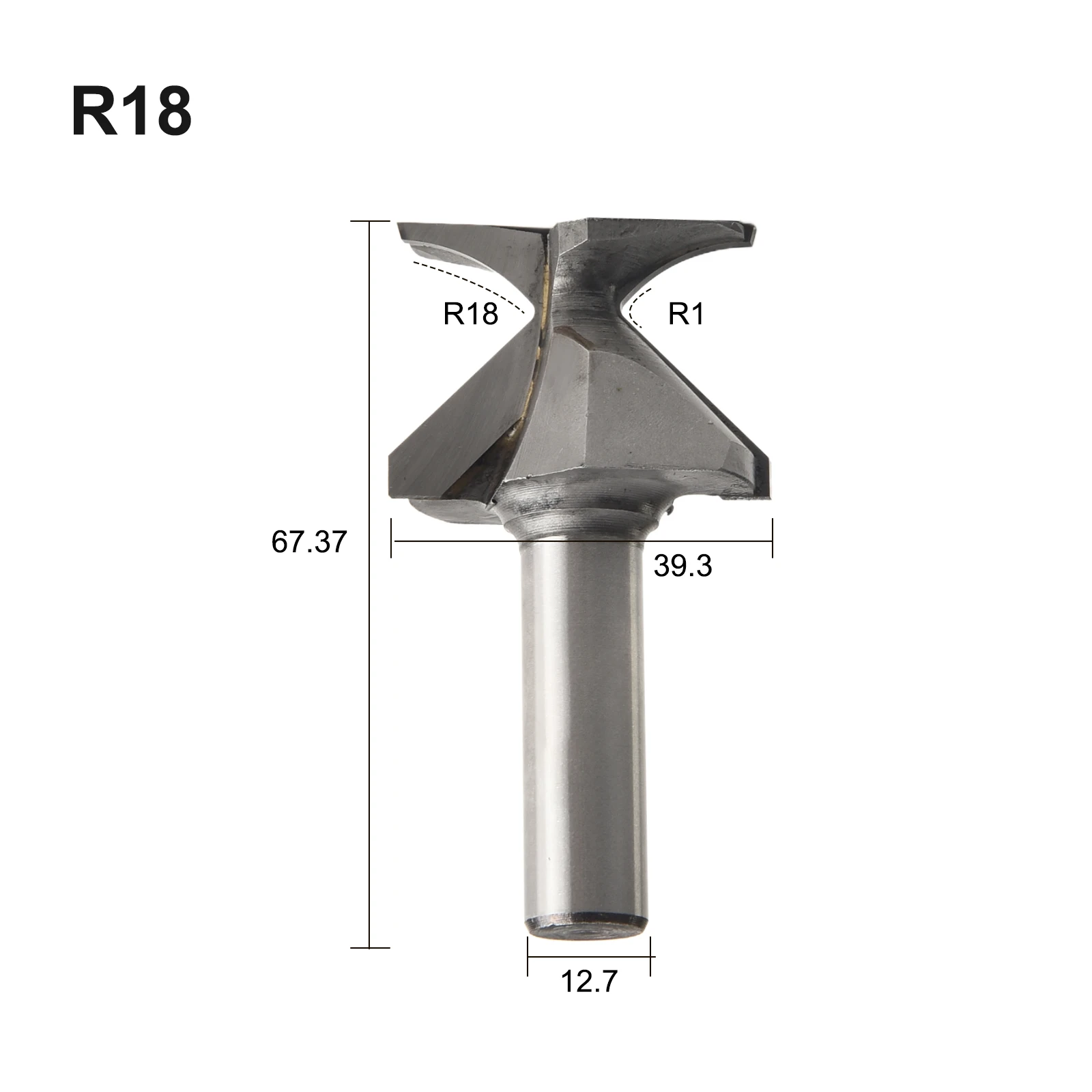 Фреза для деревообработки с двумя канавками хвостовик 1/2 дюйма R18/R30