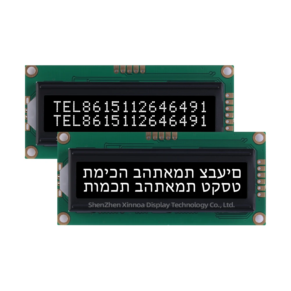 ЖК-экран с подсветкой 02*16 ЖК-дисплей 1 5 дюйма AIP31068 Зеленый Свет Черные буквы Иврит