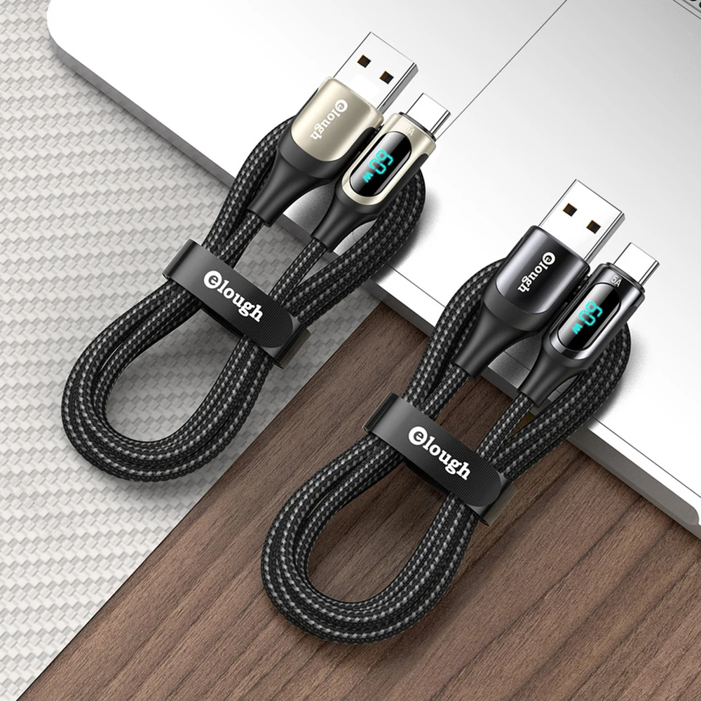 

PD100W USB Fast Charging Power Type C Cable Digital Display Data Wire Phone CtoC Fast Charging Cable C-C100cm C-C200cm