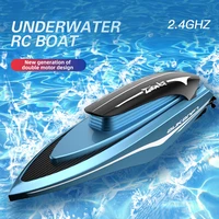 mini rc boat 2 4g wireless remote control speedboat with light yacht electric simulation model toy water game summer outdoor toy