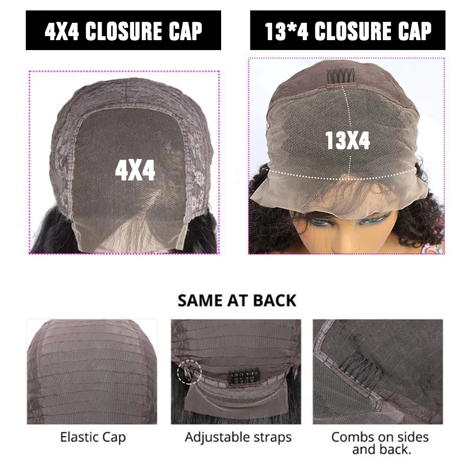 250% Плотность Волнистый Короткий Боб Парик 13X4 Человеческих Волос Глубокая Волна