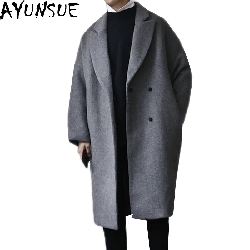 

Куртка мужская Зимняя шерстяная, плотная Свободная верхняя одежда, теплая Повседневная Верхняя одежда, большие размеры, LX1104