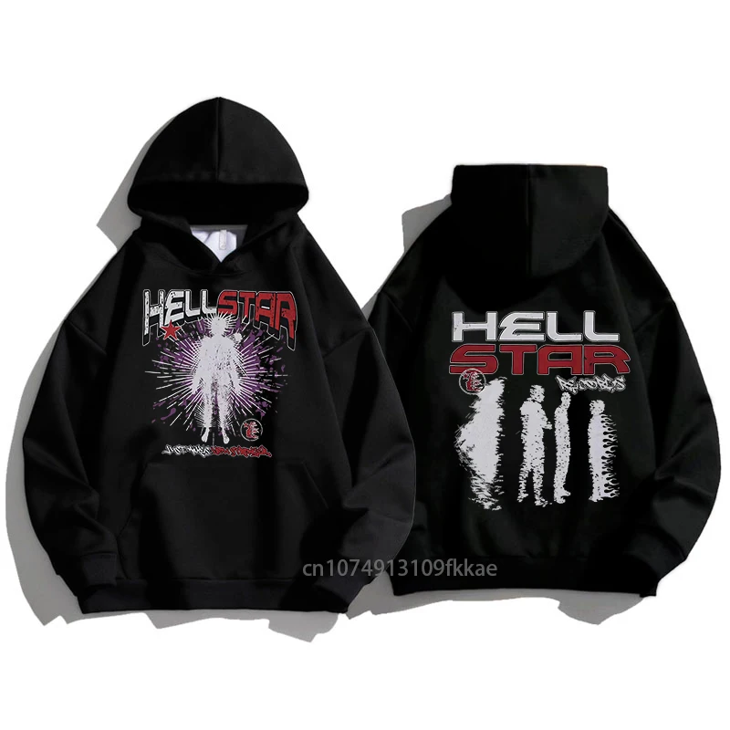 

Hellstar Hoodie Winter Autumn Back Print America Fleece Cotton Hooded Pullover Men Women Luxury Brand Fashion Loose Sweatshirt
