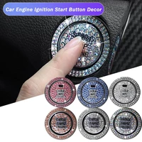 1pc bling auto car accessories car interior push button switch cover universal crystal ignition ring decorate