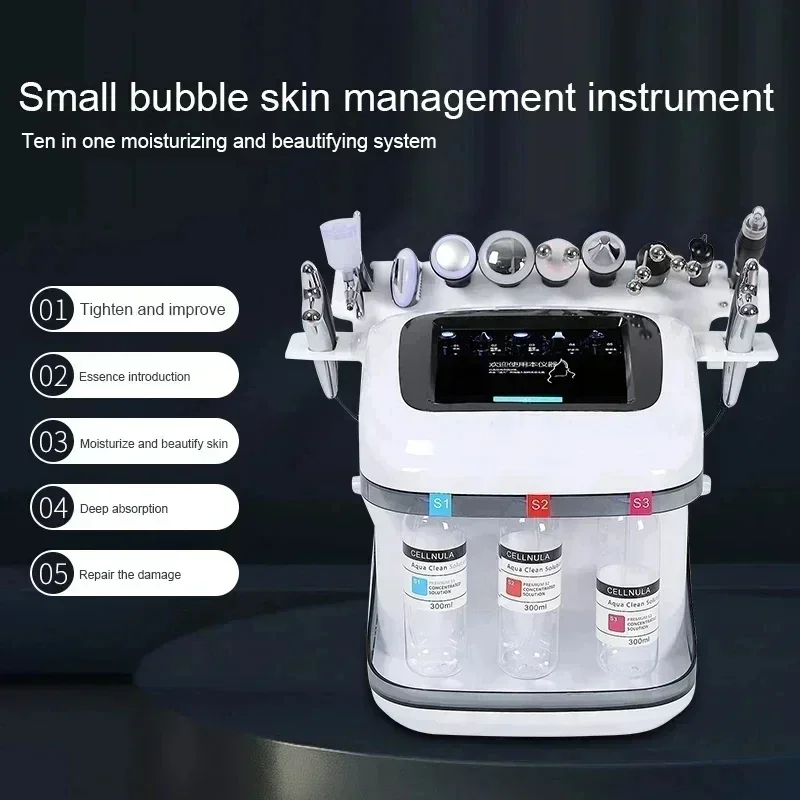 10 in 1 H2o2 Aqua Peeling Lift skim Bubble Moisturizer oxygem Hydro Facial Machine Care Cleansing for baeuty Salon