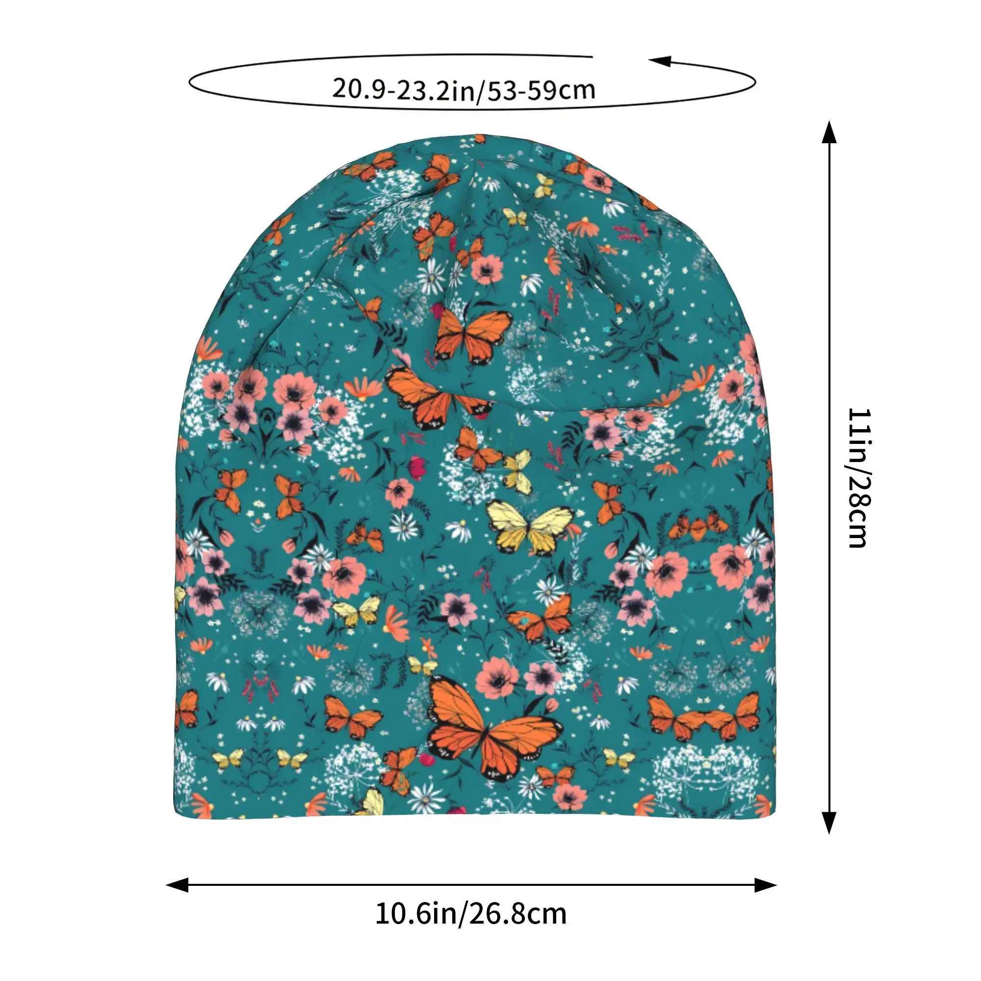Фото Шапки-бини Stitch Bonnet для мужчин и женщин: тонкие, с цветочным узором и листьями, осенне-весенние, теплые, уличные, в стиле Skullies Beanies №4
