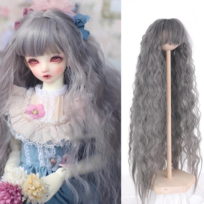 

YuJianBaby BJD Wig Doll Black Blonde Brown Purple 1/3 1/4 Long Curly Wavy Straight With Bangs Natural SD Doll Hair Accessories