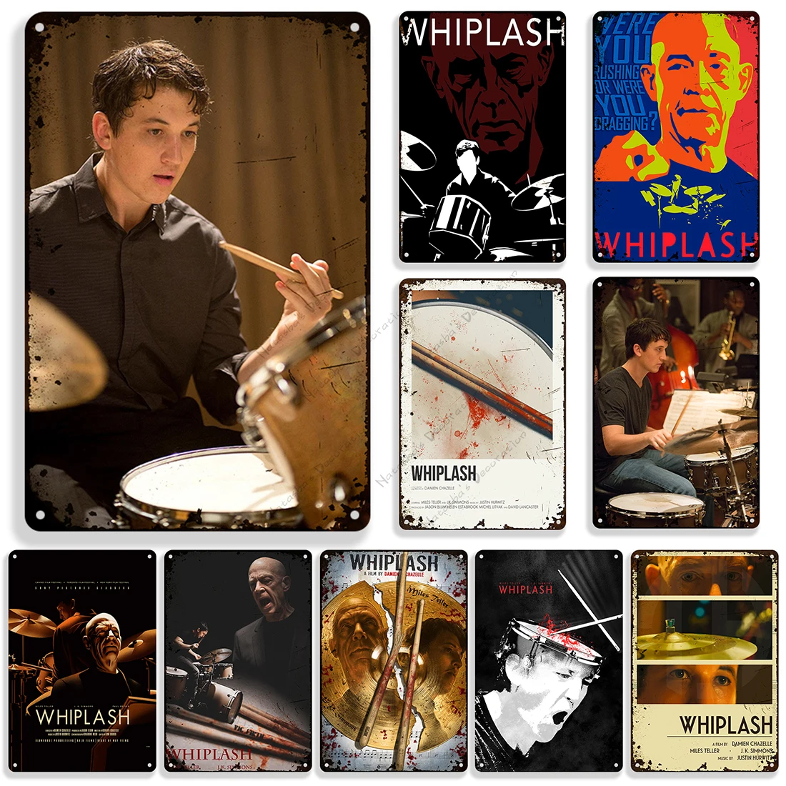 

Плакат с изображением фильма Whiplash, Ретро металлическая табличка, винтажный металлический плакат, домашняя бара, Мужская фотосессия, киноте...