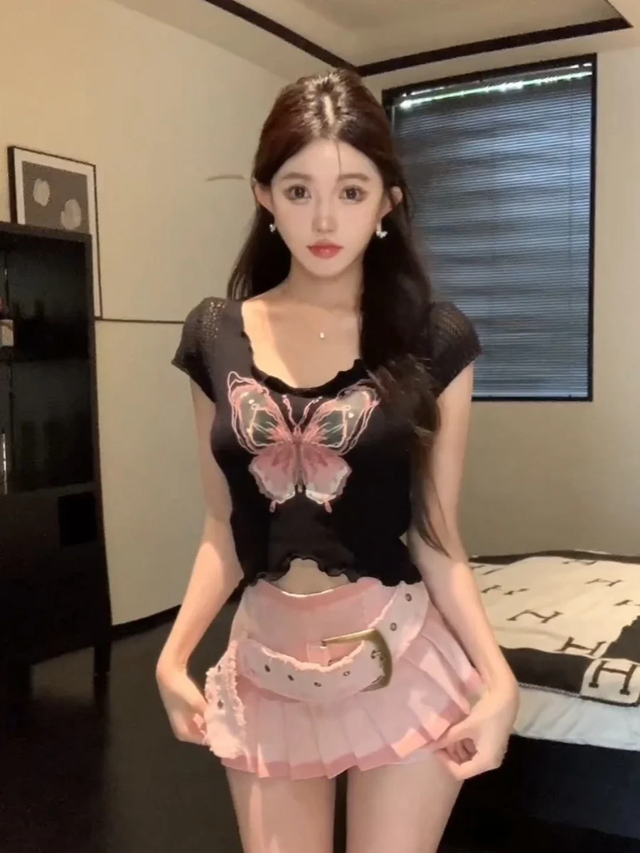 Летняя сладкая и пряная дофаминская футболка больших размеров с деревянными