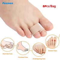 pexmen 5pcsbag hammer toe straightener toe splints cushions bandages for correcting crooked overlapping toes protector