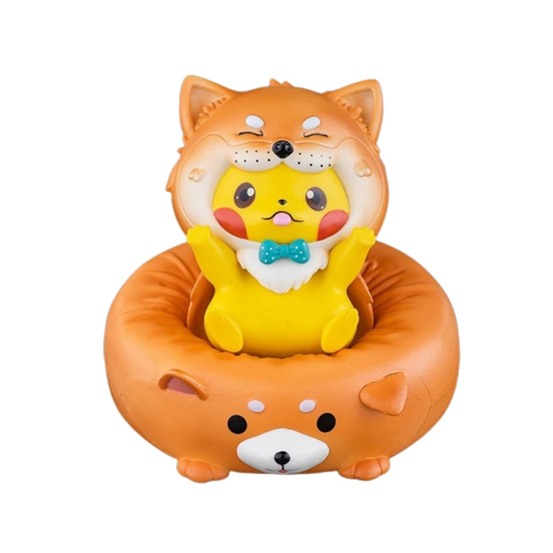 

Pokemon Pikachu Cosplay Shiba Inu Cute Model Toys Anime Figure Cute Pet Hand-me-down Model Car Ornaments Doll Gift