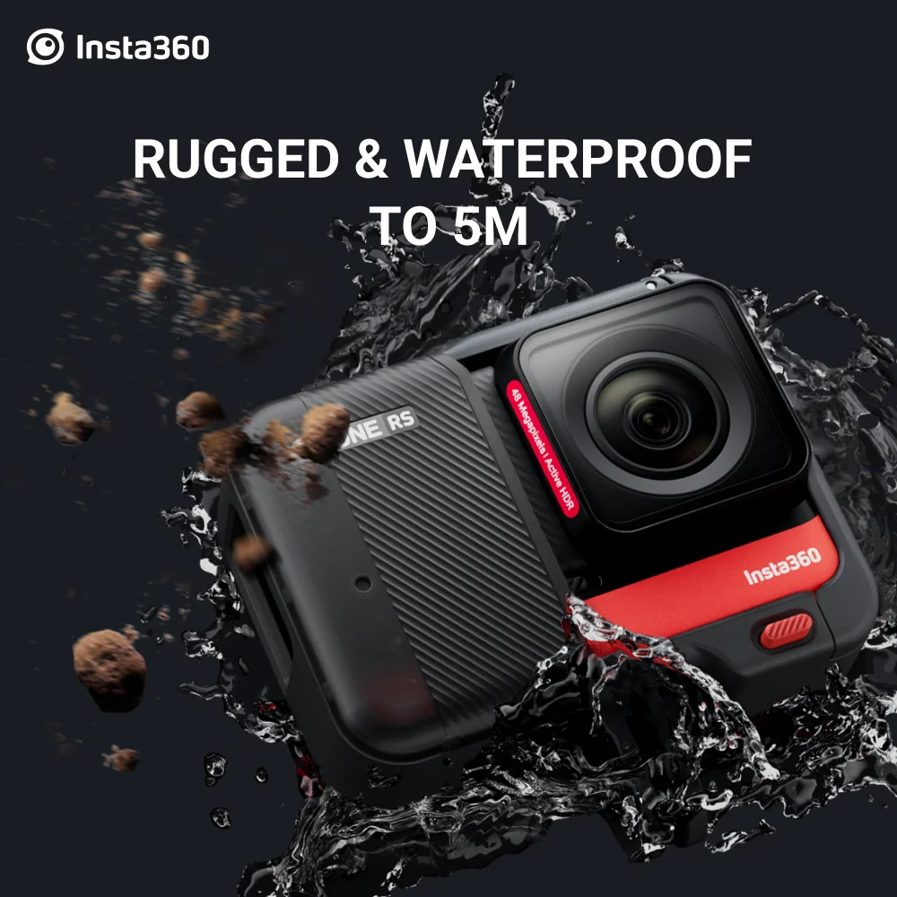 Insta360 ONE RS – Waterproof 4K 60fps Action Camera & 5.7K 360 with Interchangeable Lenses Twin/ 1-Inch/ Edition |